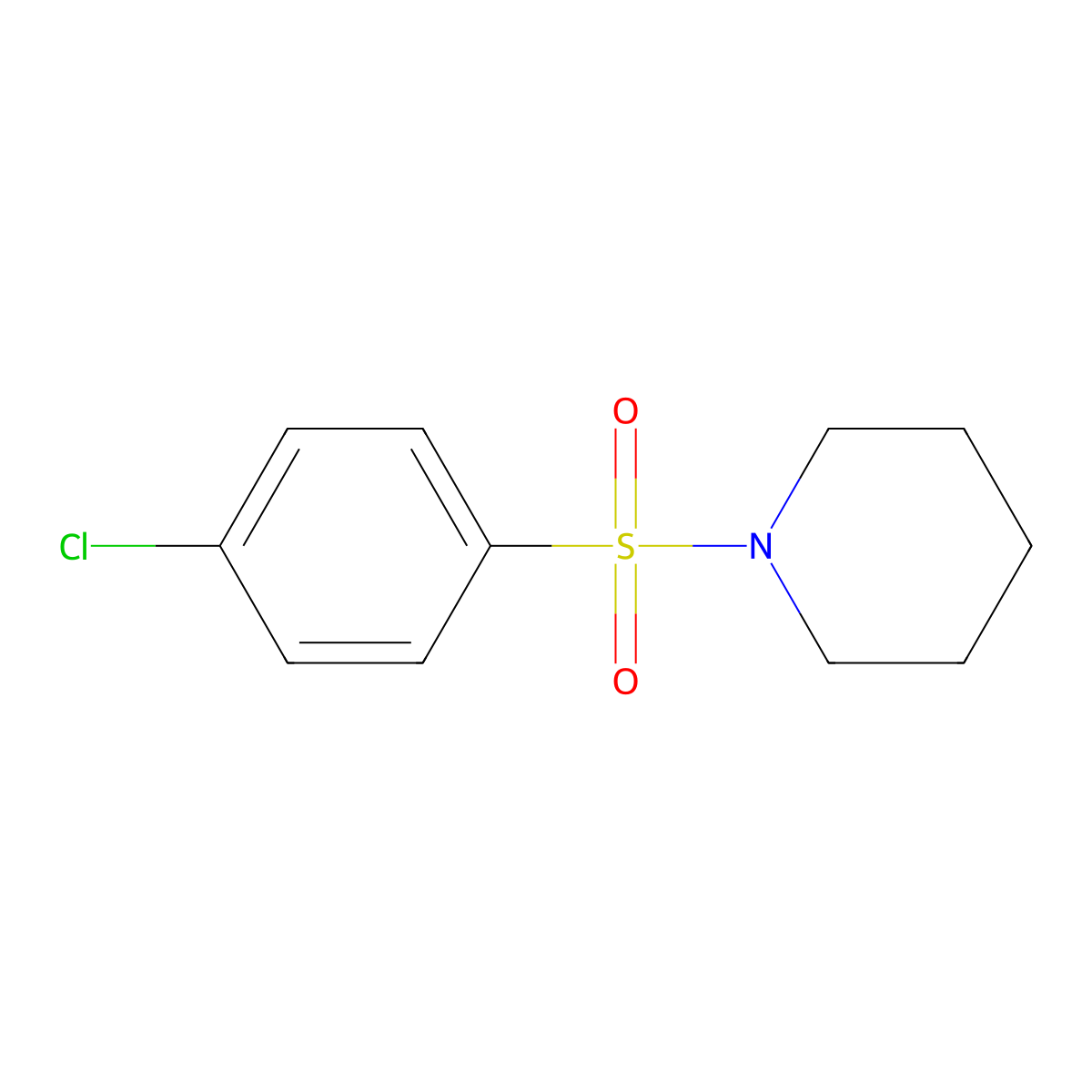 Piperidine, 1-[(4-chlorophenyl)sulfonyl]- molecular structure, CAS 22771-98-8