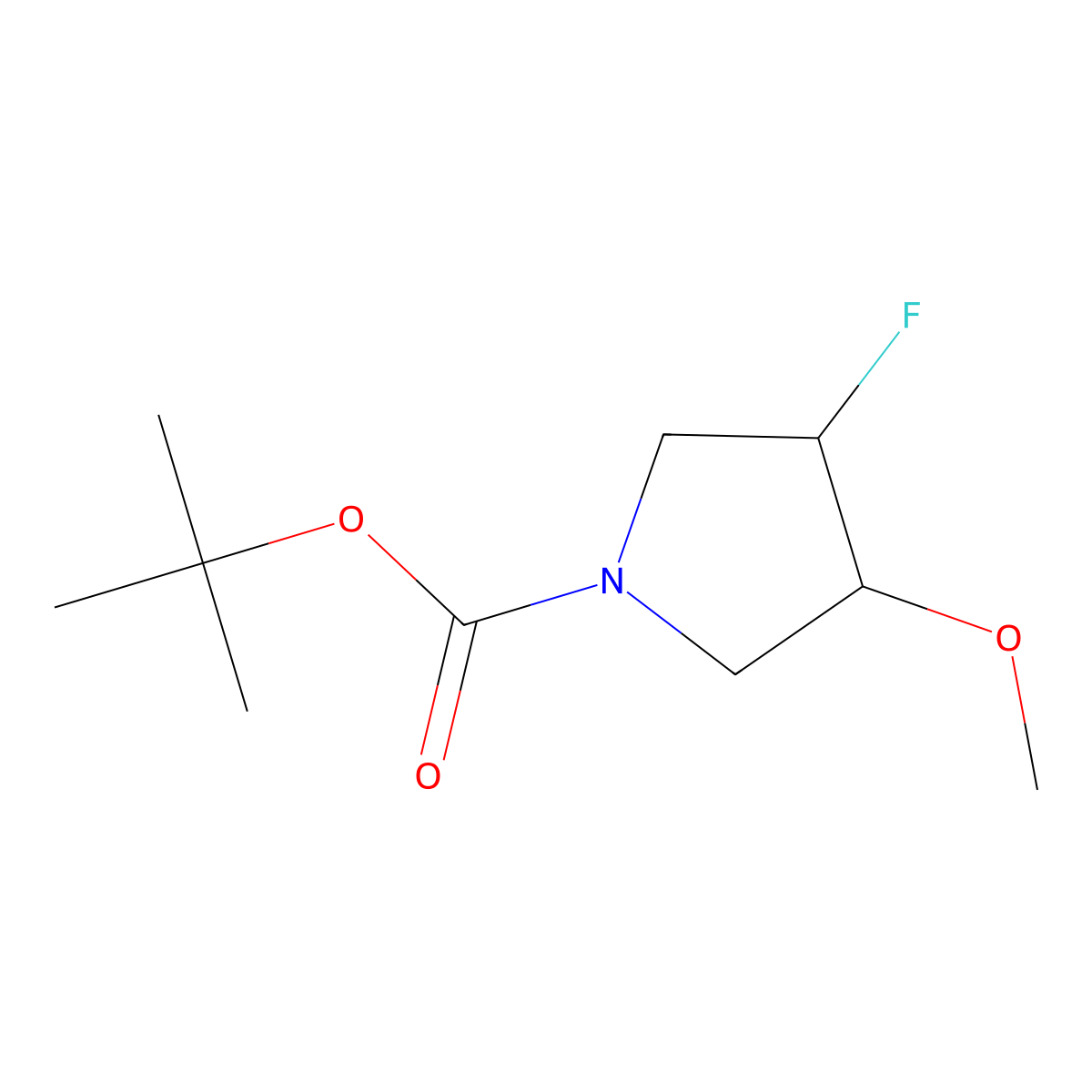 tert-butyl (3R,4R)-3-fluoro-4-methoxypyrrolidine-1-carboxylate molecular structure, CAS 2277147-86-9