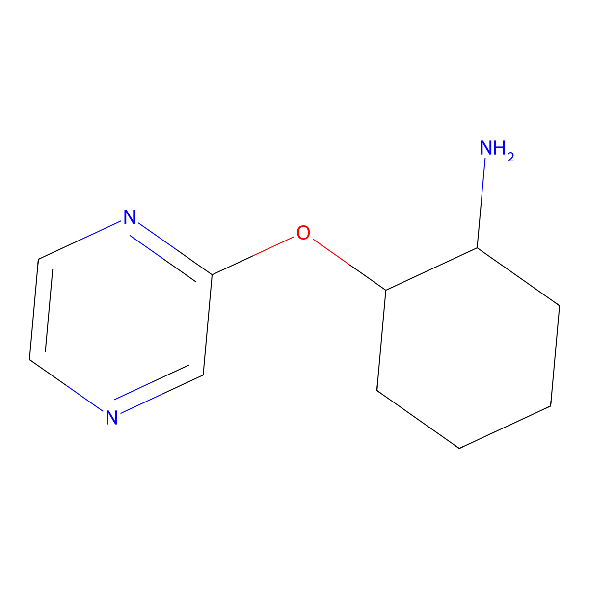 (1R,2R)-2-(pyrazin-2-yloxy)cyclohexan-1-amine molecular structure, CAS 2277175-37-6