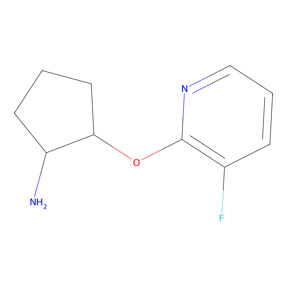 (1R,2R)-2-[(3-fluoropyridin-2-yl)oxy]cyclopentan-1-amine molecular structure, CAS 2277197-50-7