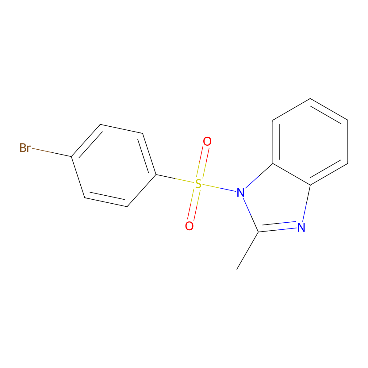 1-(4-Bromophenyl)sulfonyl-2-methylbenzimidazole molecular structure, CAS 22772-04-9