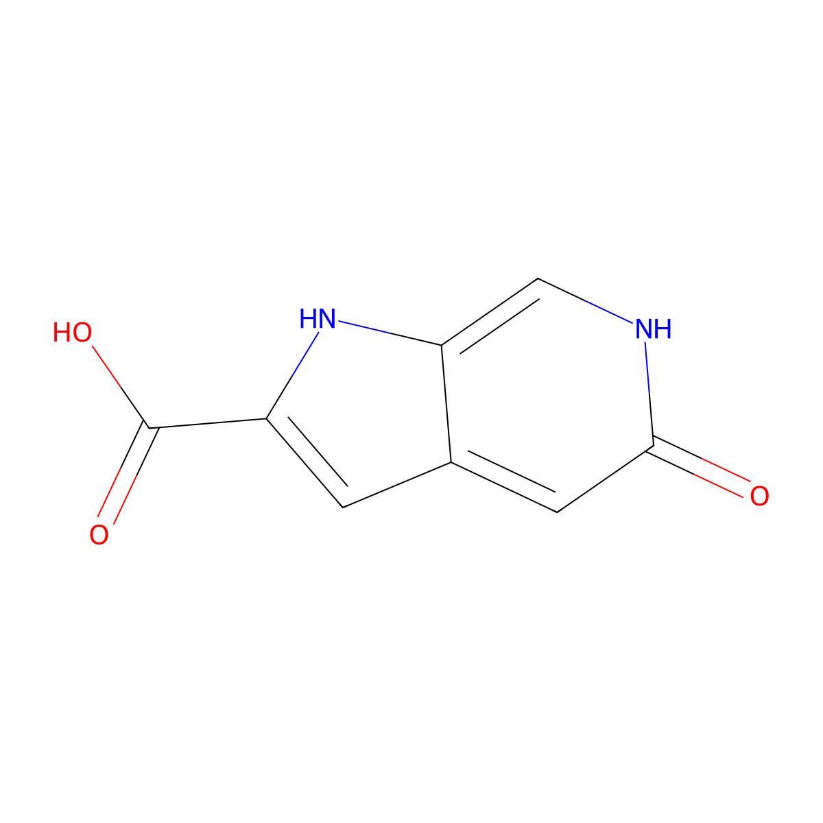 5-oxo-5,6-dihydro-1H-pyrrolo[2,3-c]pyridine-2-carboxylic acid molecular structure, CAS 22772-39-0