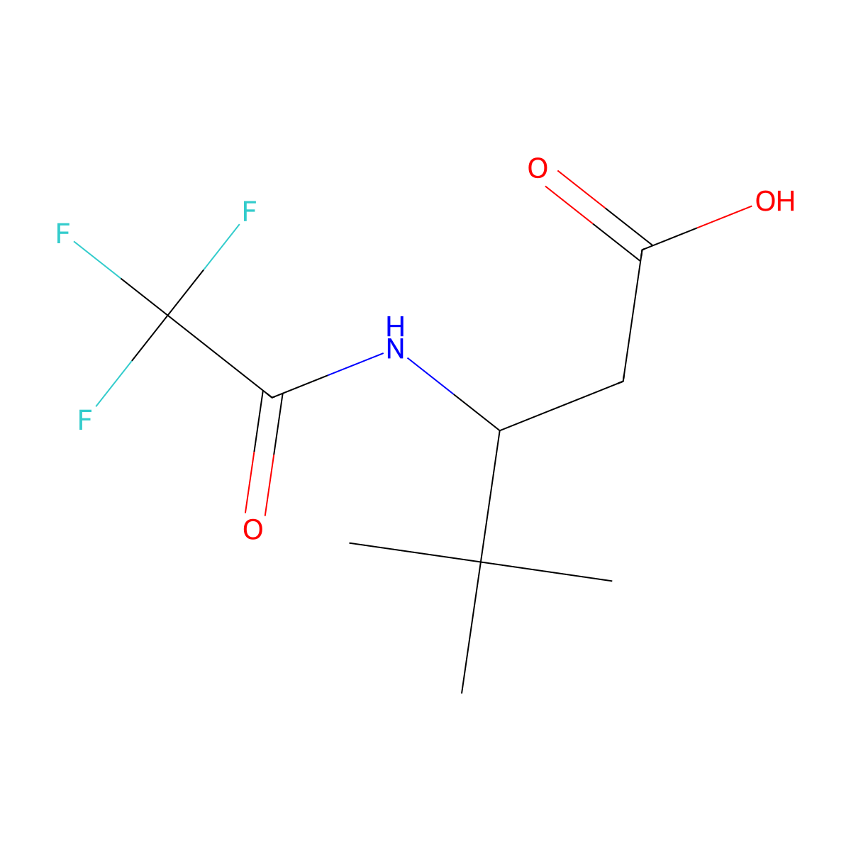 (3R)-4,4-dimethyl-3-(trifluoroacetamido)pentanoic acid molecular structure, CAS 2277215-44-6