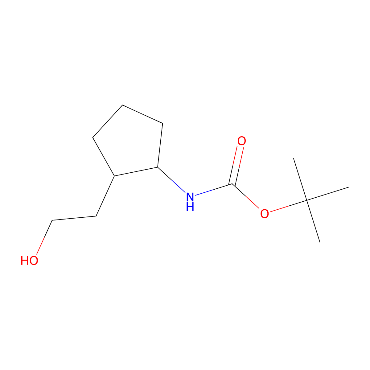 tert-butyl N-[(1R,2S)-2-(2-hydroxyethyl)cyclopentyl]carbamate molecular structure, CAS 2277228-75-6