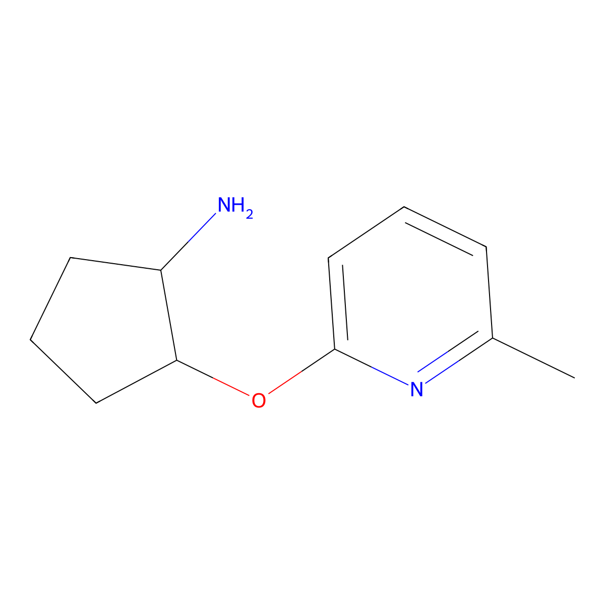 (1R,2R)-2-[(6-methylpyridin-2-yl)oxy]cyclopentan-1-amine molecular structure, CAS 2277263-64-4