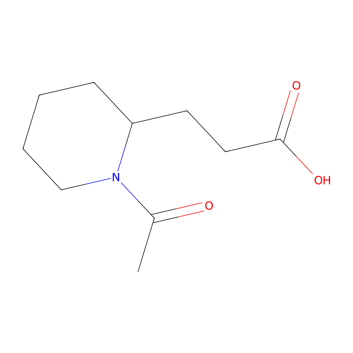 3-[(2S)-1-acetylpiperidin-2-yl]propanoic acid molecular structure, CAS 2277316-77-3