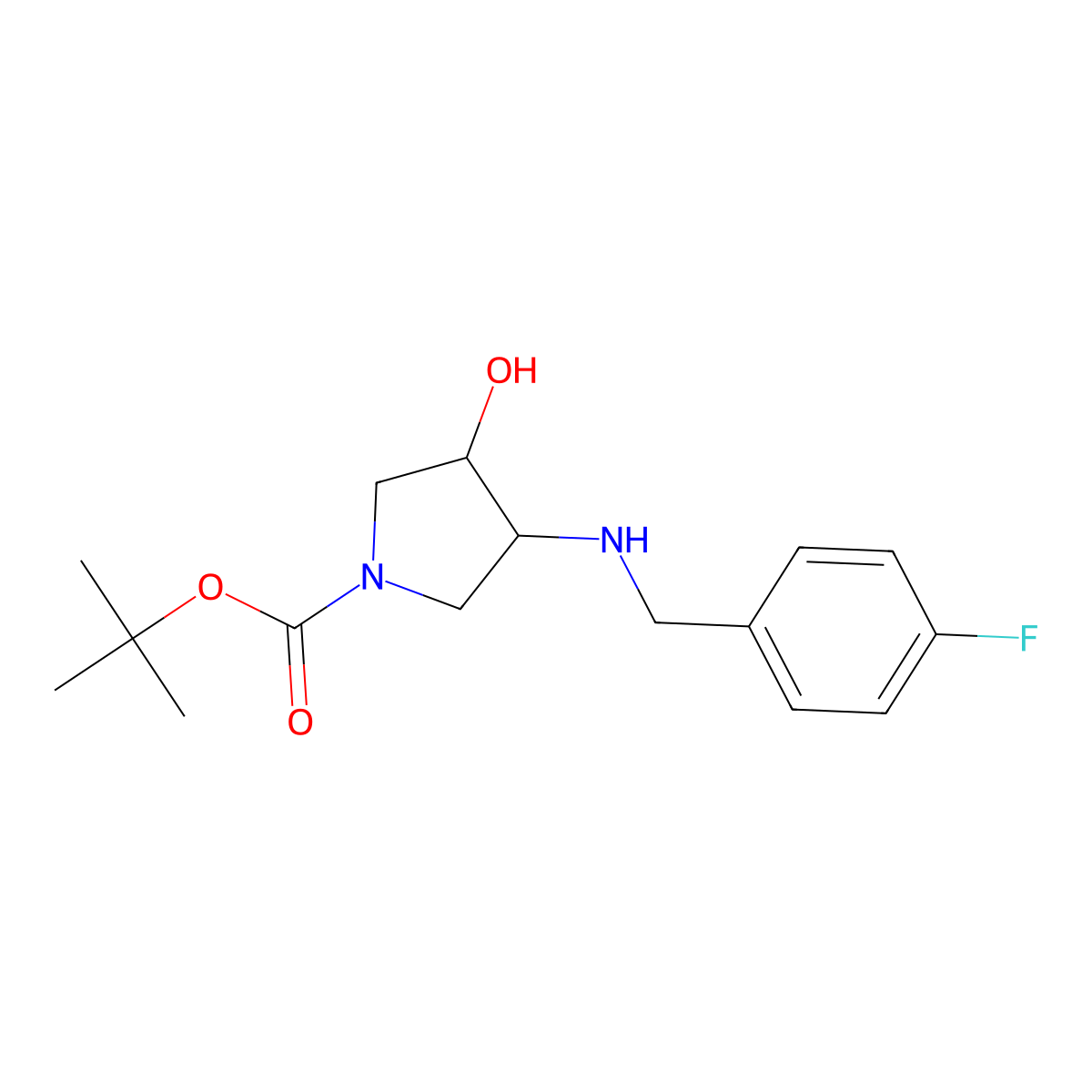 tert-butyl (3R,4R)-3-{[(4-fluorophenyl)methyl]amino}-4-hydroxypyrrolidine-1-carboxylate molecular structure, CAS 2277322-08-2