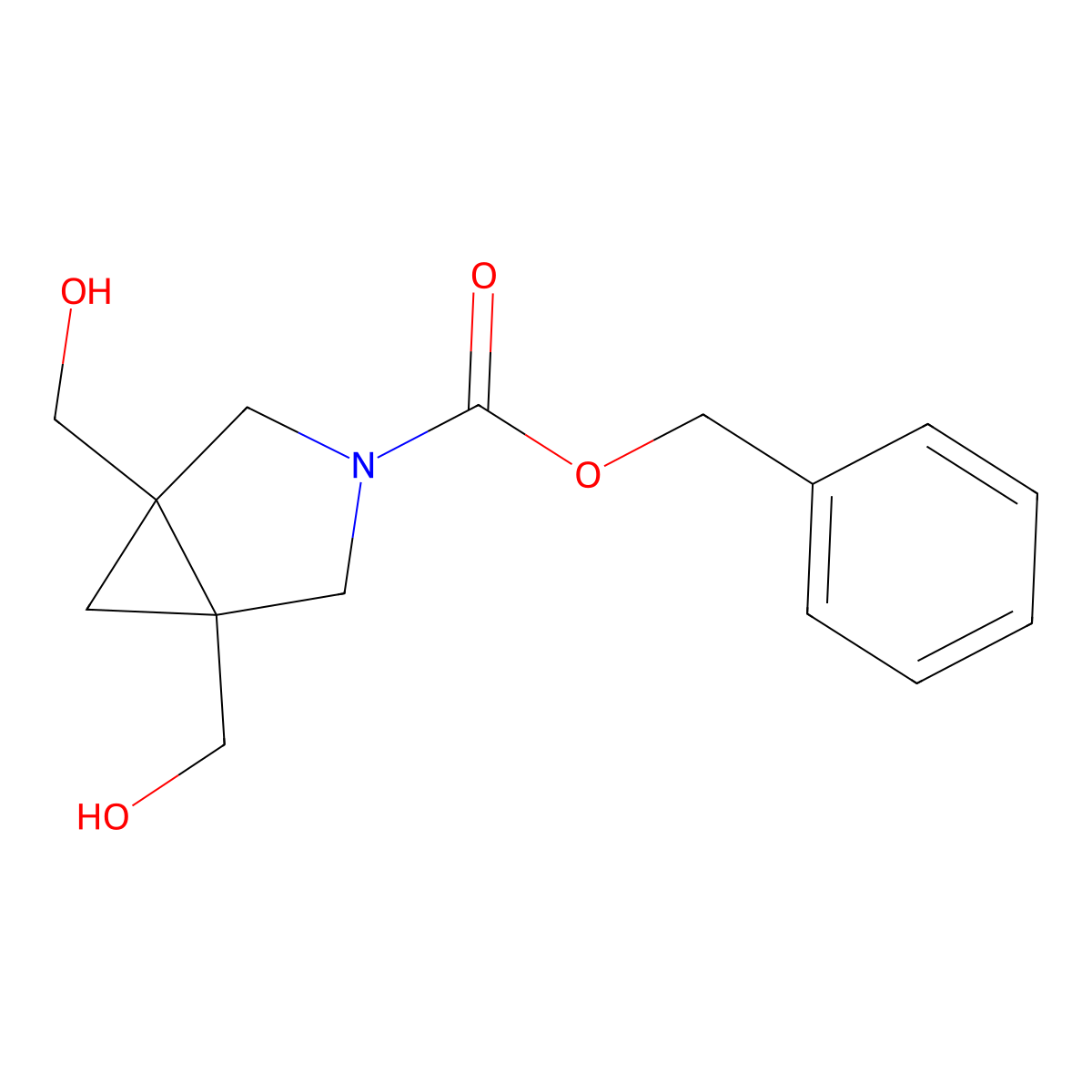 benzyl (1R,5S)-1,5-bis(hydroxymethyl)-3-azabicyclo[3.1.0]hexane-3-carboxylate molecular structure, CAS 2277332-27-9