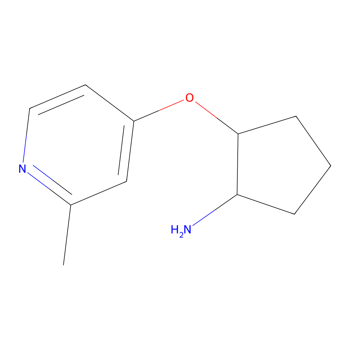(1R,2R)-2-[(2-methylpyridin-4-yl)oxy]cyclopentan-1-amine molecular structure, CAS 2277339-63-4