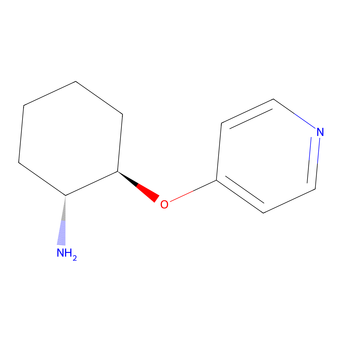 (1R,2R)-2-(pyridin-4-yloxy)cyclohexan-1-amine molecular structure, CAS 2277342-49-9
