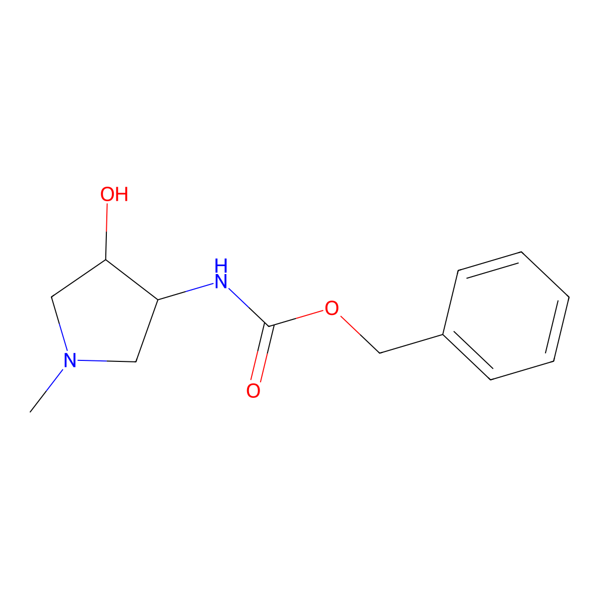rac-benzyl N-[(3R,4R)-4-hydroxy-1-methylpyrrolidin-3-yl]carbamate molecular structure, CAS 2277360-41-3