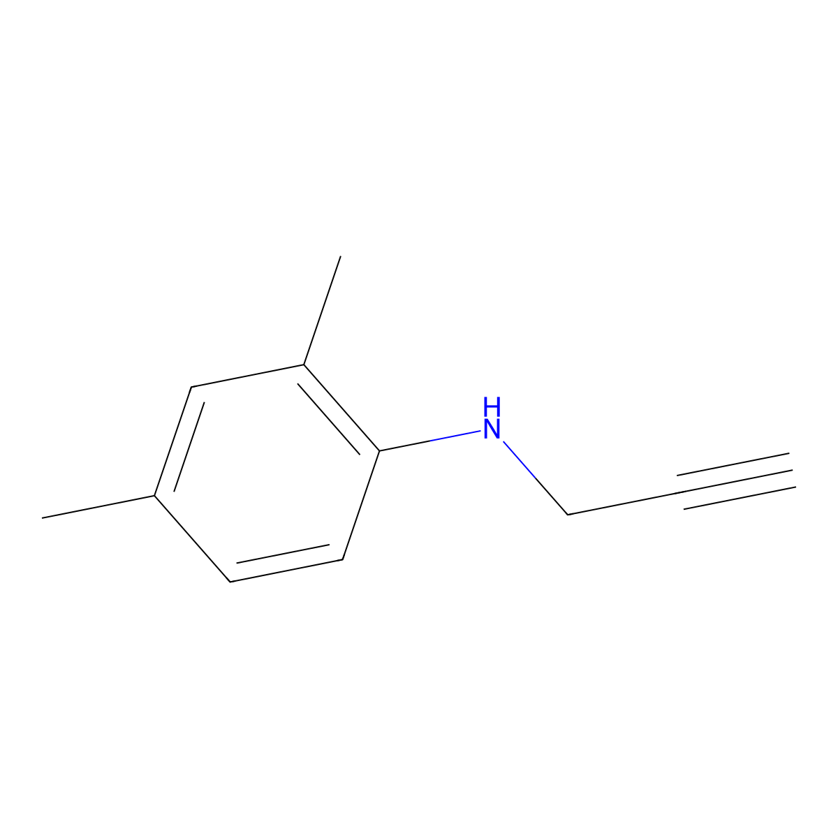 (2,4-Dimethyl-phenyl)-prop-2-ynyl-amine molecular structure, CAS 22774-65-8