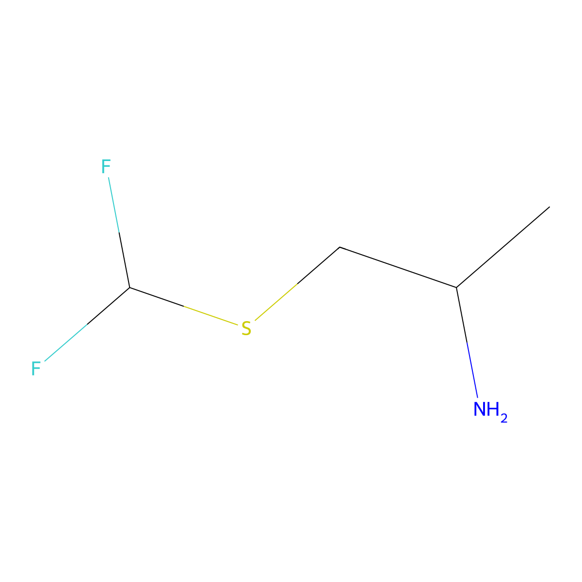 (2S)-1-[(difluoromethyl)sulfanyl]propan-2-amine molecular structure, CAS 2277421-64-2