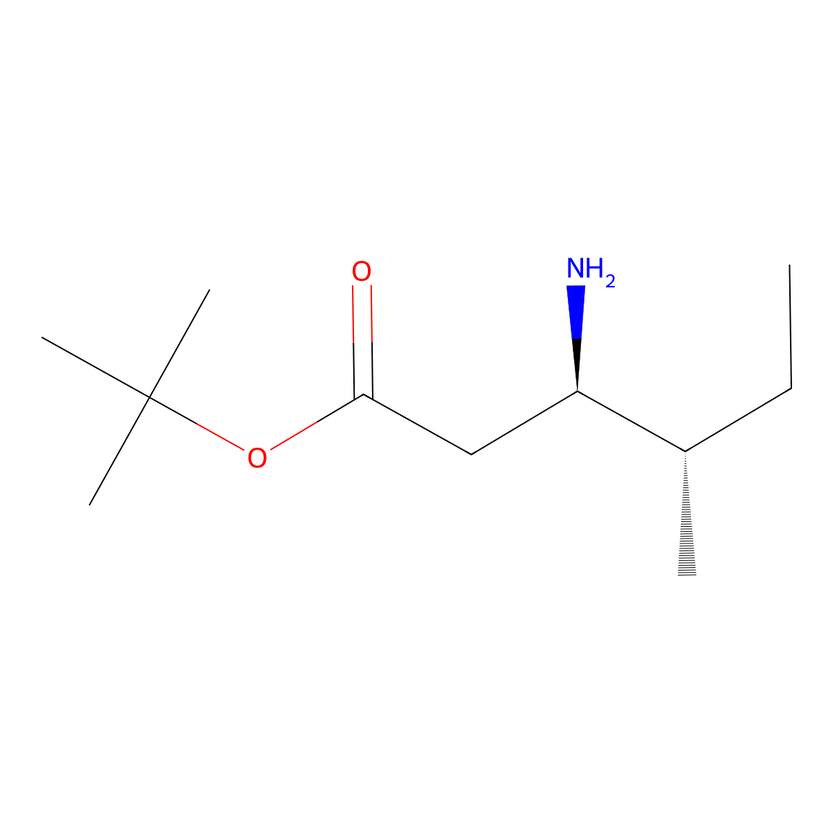 tert-butyl (3R,4S)-3-amino-4-methylhexanoate molecular structure, CAS 2277437-18-8