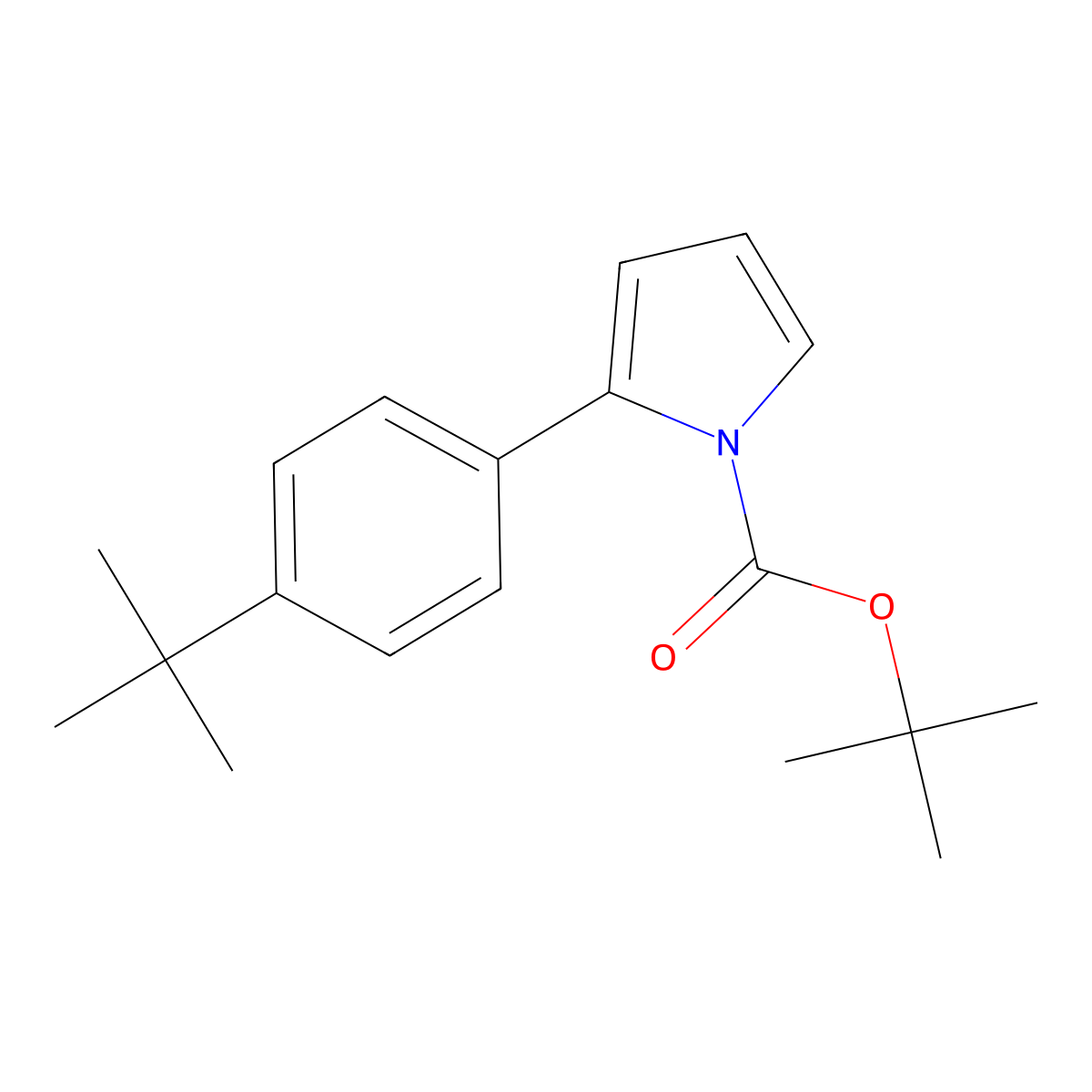 2-[4-(tert-Butyl)phenyl]-1-Boc-1H-pyrrole molecular structure, CAS 2277479-47-5