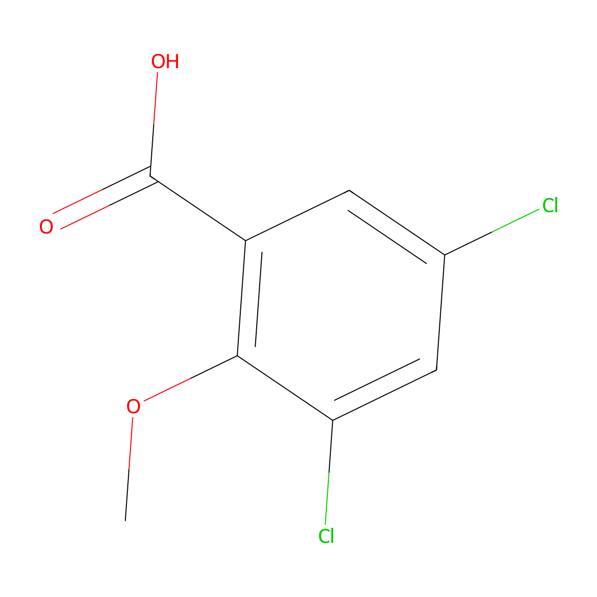 3,5-Dichloro-o-anisic acid molecular structure, CAS 22775-37-7