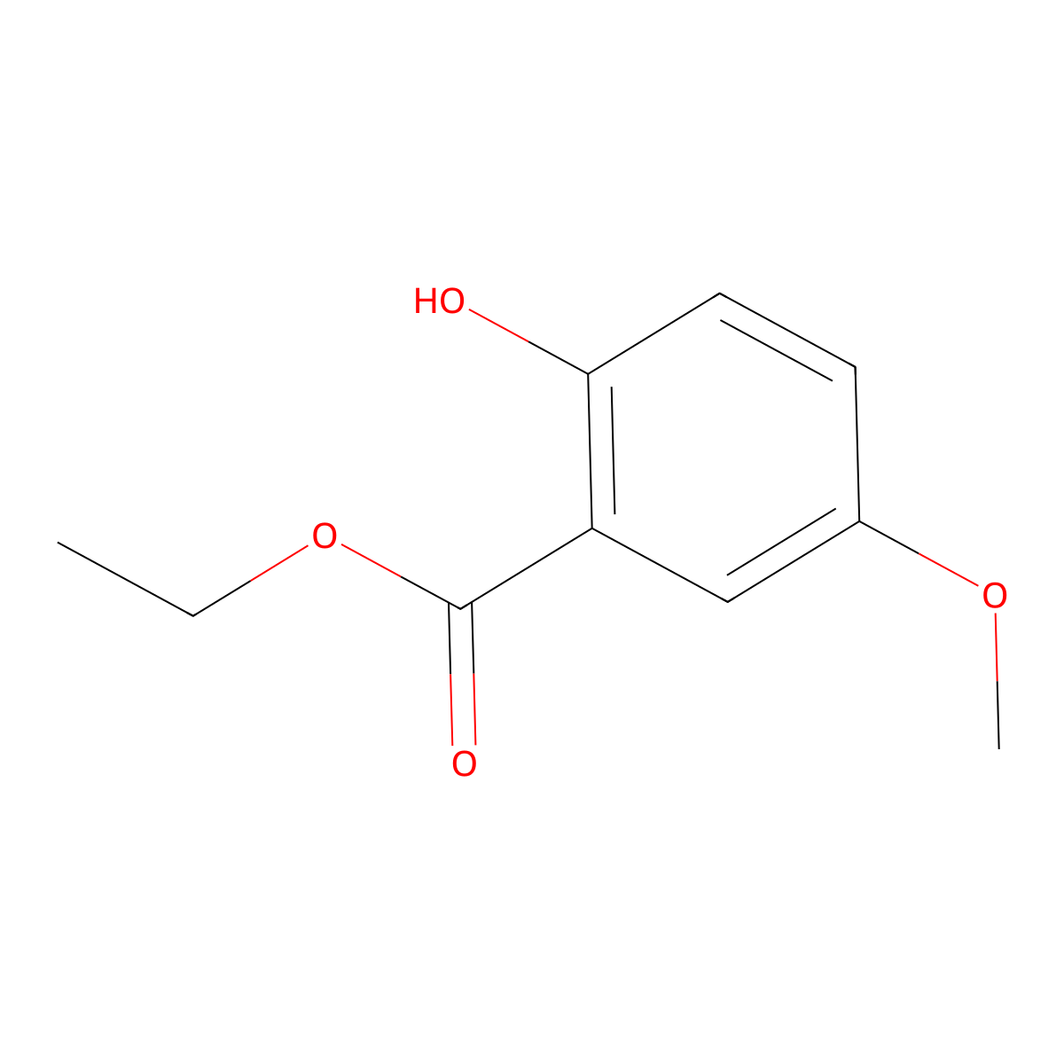 Ethyl 2-hydroxy-5-methoxybenzoate molecular structure, CAS 22775-40-2