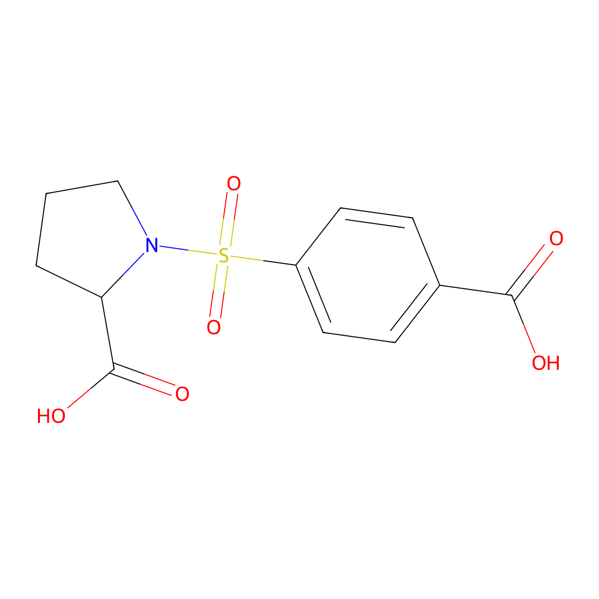 1-(4-Carboxy-benzenesulfonyl)-pyrrolidine-2-carboxylic acid molecular structure, CAS 22775-68-4
