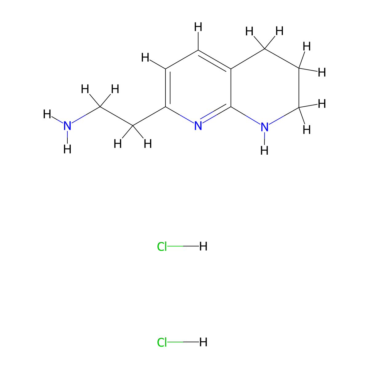 2-(5,6,7,8-Tetrahydro-1,8-naphthyridin-2-yl)ethanamine dihydrochloride molecular structure, CAS 227751-79-3