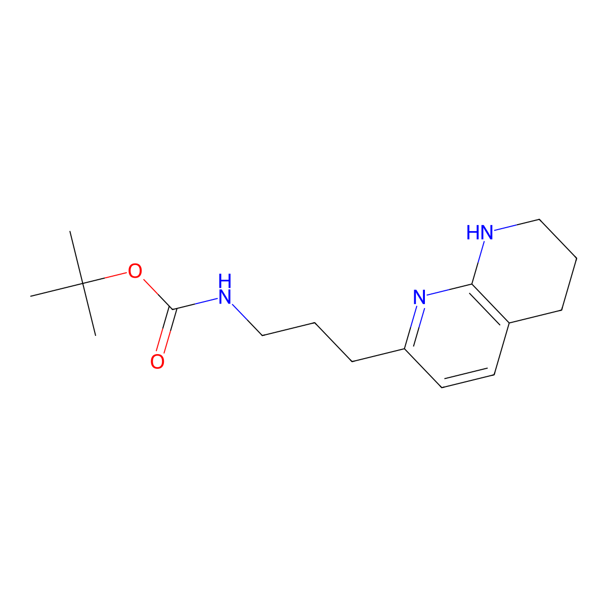 2-(3-(Boc-amino)-propyl)-5,6,7,8-tetrahydro-1,8-naphthyridine molecular structure, CAS 227751-86-2