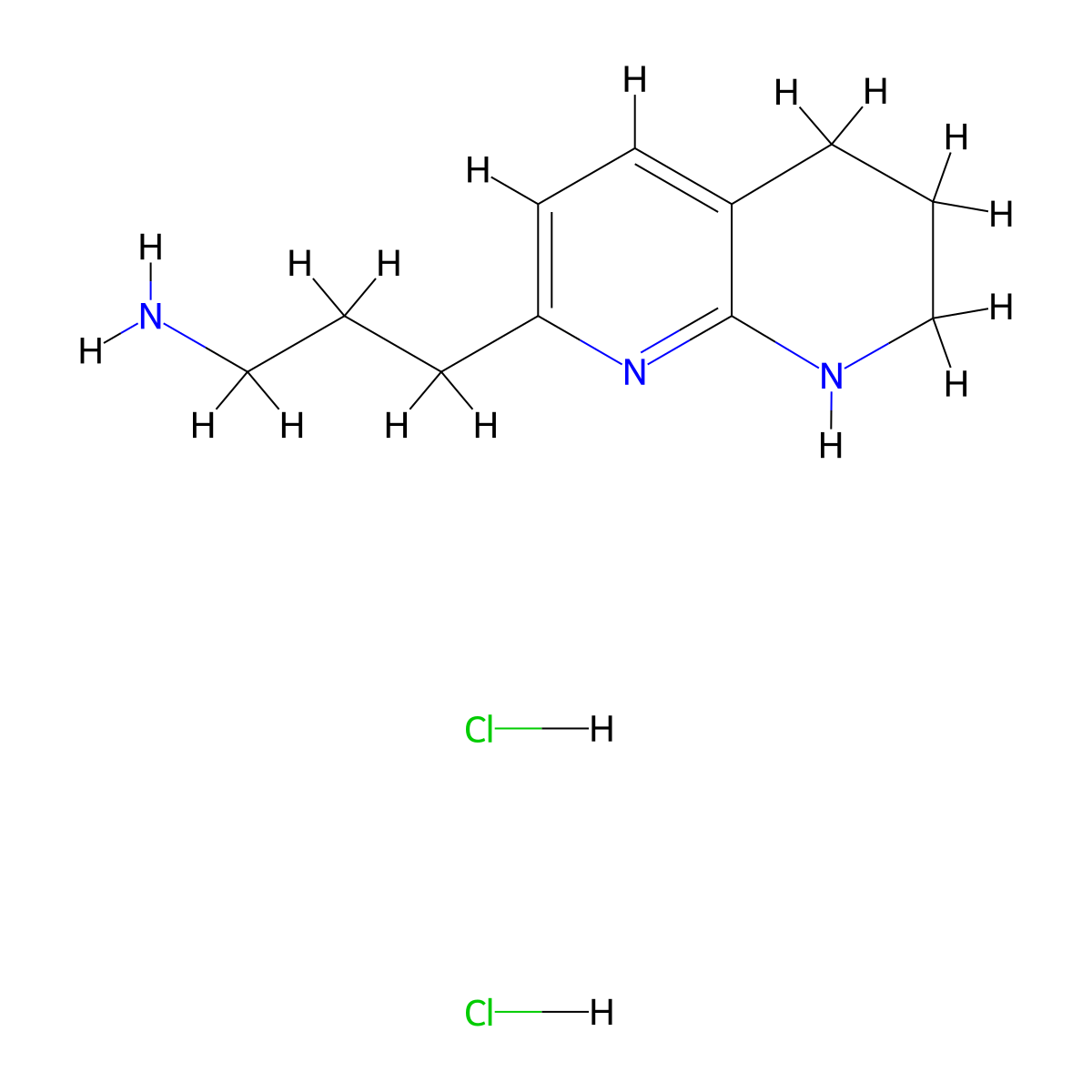 3-(5,6,7,8-Tetrahydro-1,8-naphthyridin-2-yl)propan-1-amine dihydrochloride molecular structure, CAS 227751-87-3