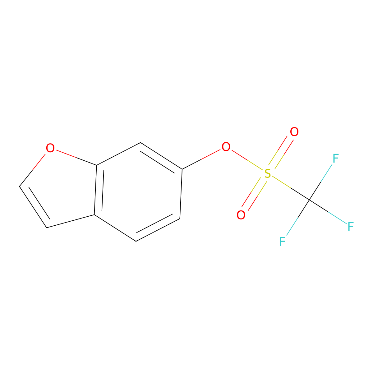 Benzofuran-6-YL trifluoromethanesulfonate molecular structure, CAS 227752-25-2