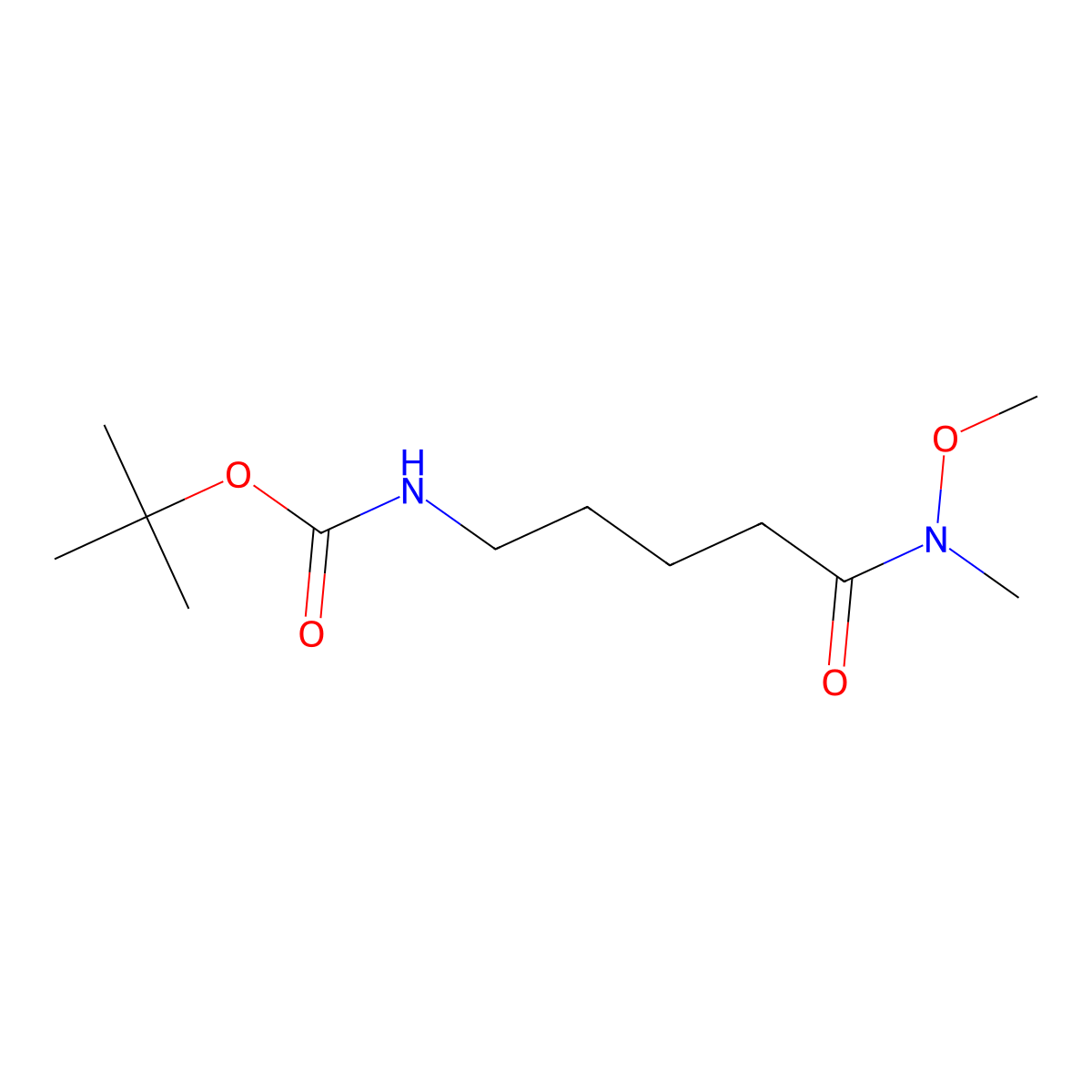 Tert-butyl (5-(methoxy(methyl)amino)-5-oxopentyl)carbamate molecular structure, CAS 227752-27-4
