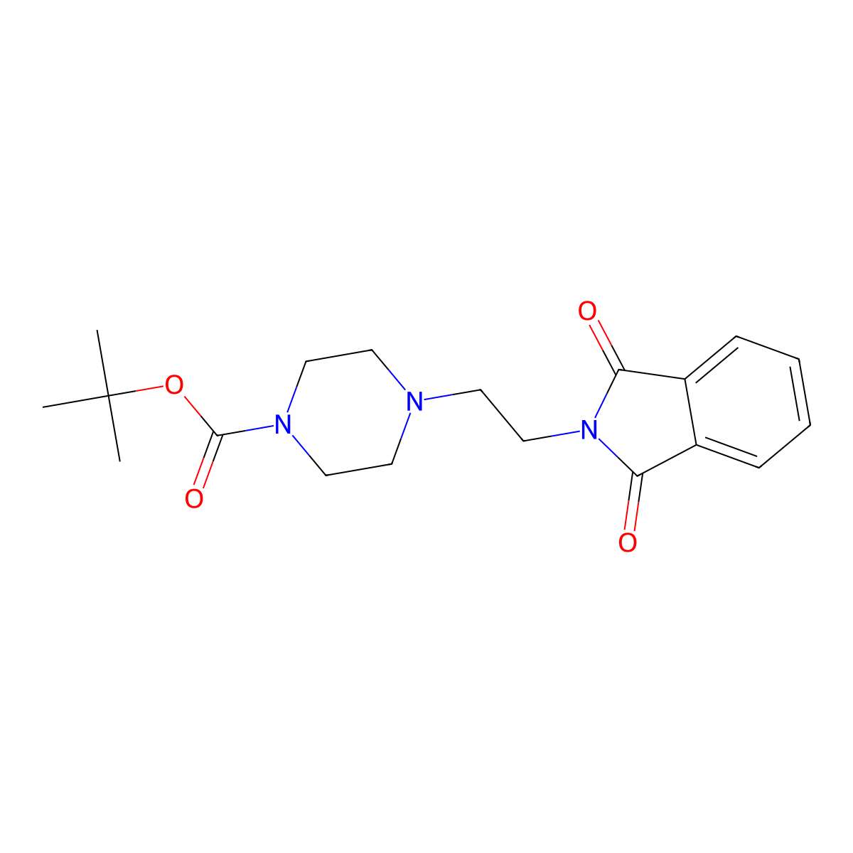 Tert-butyl 4-(2-(1,3-dioxoisoindolin-2-YL)ethyl)piperazine-1-carboxylate molecular structure, CAS 227776-28-5