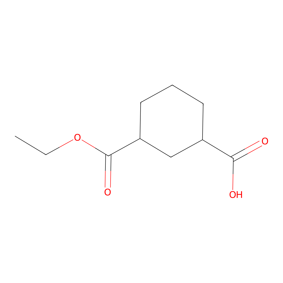 1-Ethyl (1R,3S)-1,3-cyclohexanedicarboxylate molecular structure, CAS 227783-08-6