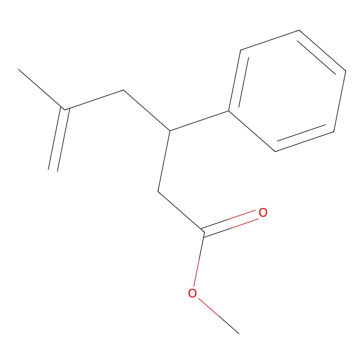 Methyl 5-methyl-3-phenylhex-5-enoate molecular structure, CAS 227797-19-5