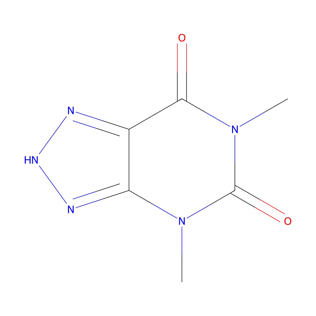 1H-v-Triazolo(4,5-d)pyrimidine-5,7(4H,6H)-dione, 4,6-dimethyl- molecular structure, CAS 2278-15-1