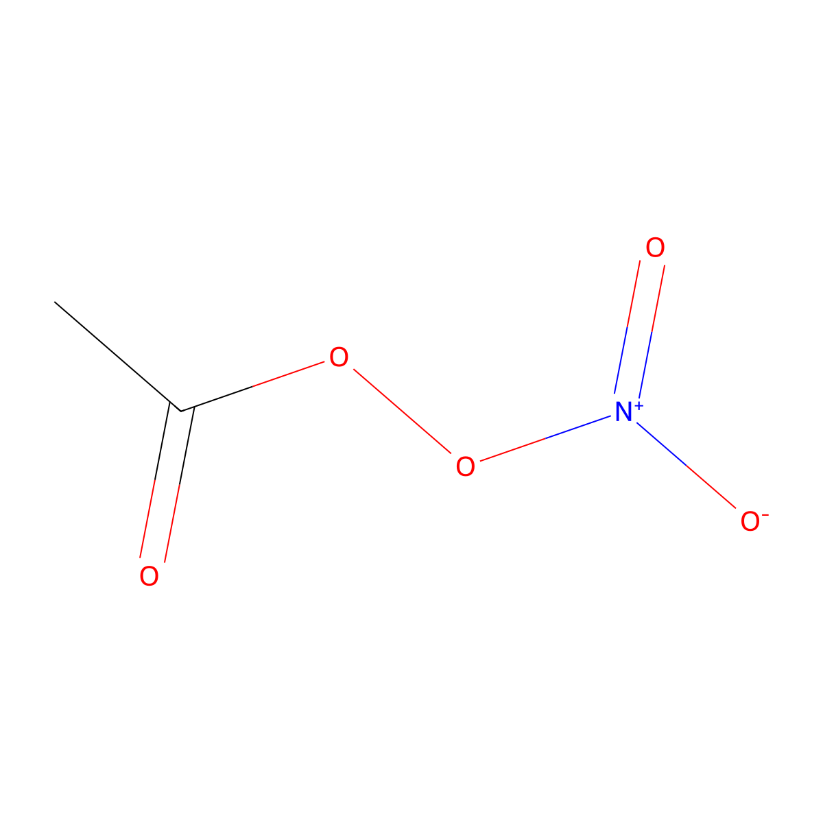 Peroxyacetyl nitrate molecular structure, CAS 2278-22-0