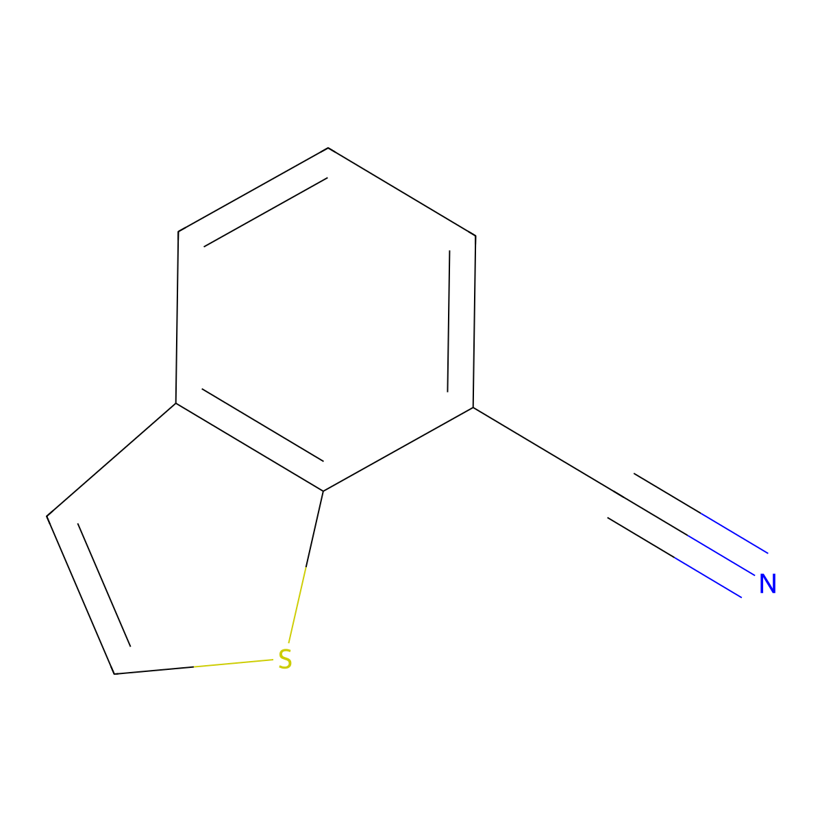 Benzo[b]thiophene-7-carbonitrile molecular structure, CAS 22780-71-8
