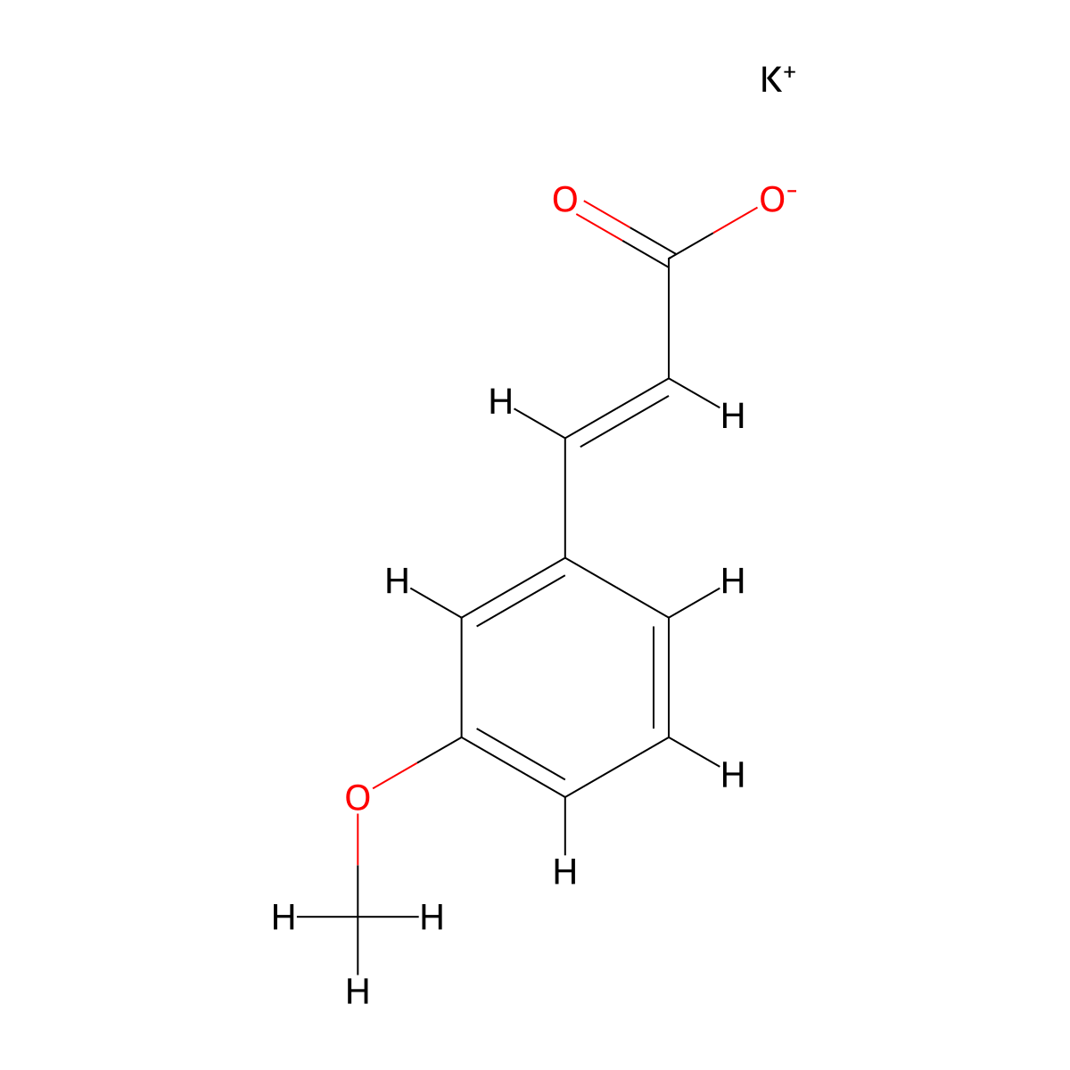 potassium (2E)-3-(3-methoxyphenyl)prop-2-enoate molecular structure, CAS 2278192-30-4