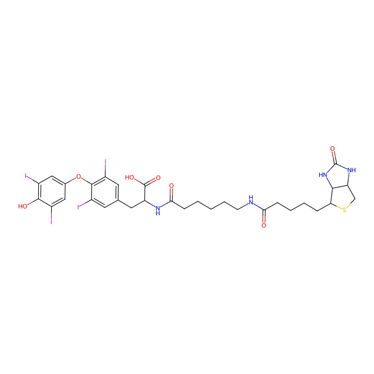 Biotin-hexanamide-(L-Thyroxine) molecular structure, CAS 2278192-78-0