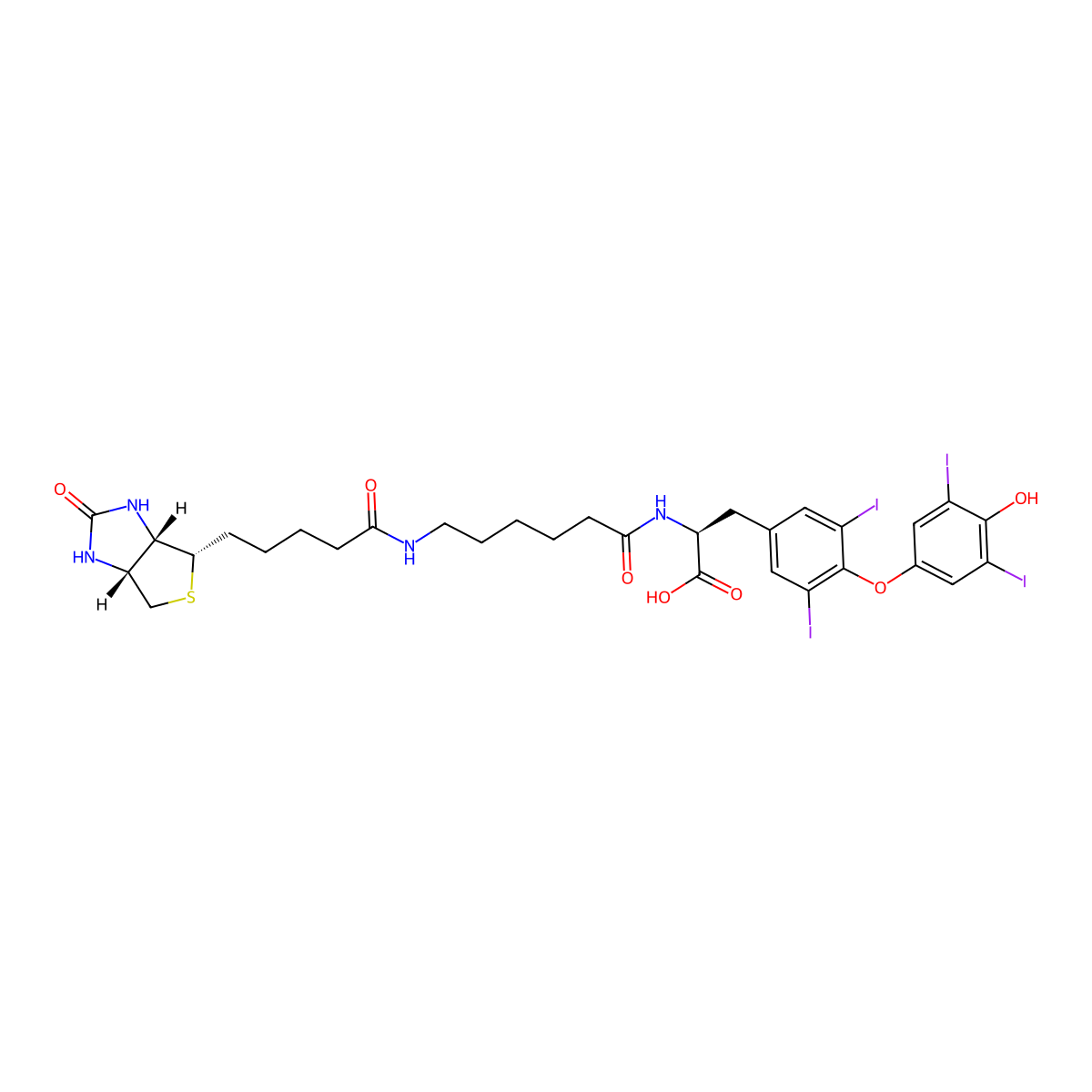 Biotin-hexanamide-(L-Thyroxine) molecular structure, CAS 2278192-78-0
