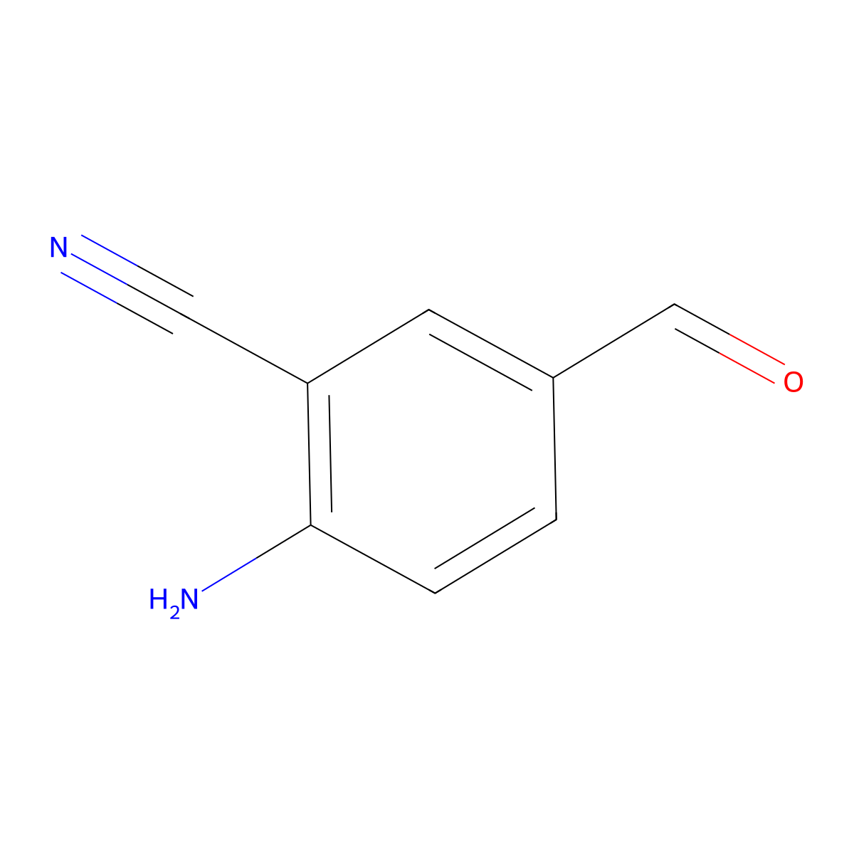 2-Amino-5-formylbenzonitrile molecular structure, CAS 22782-40-7