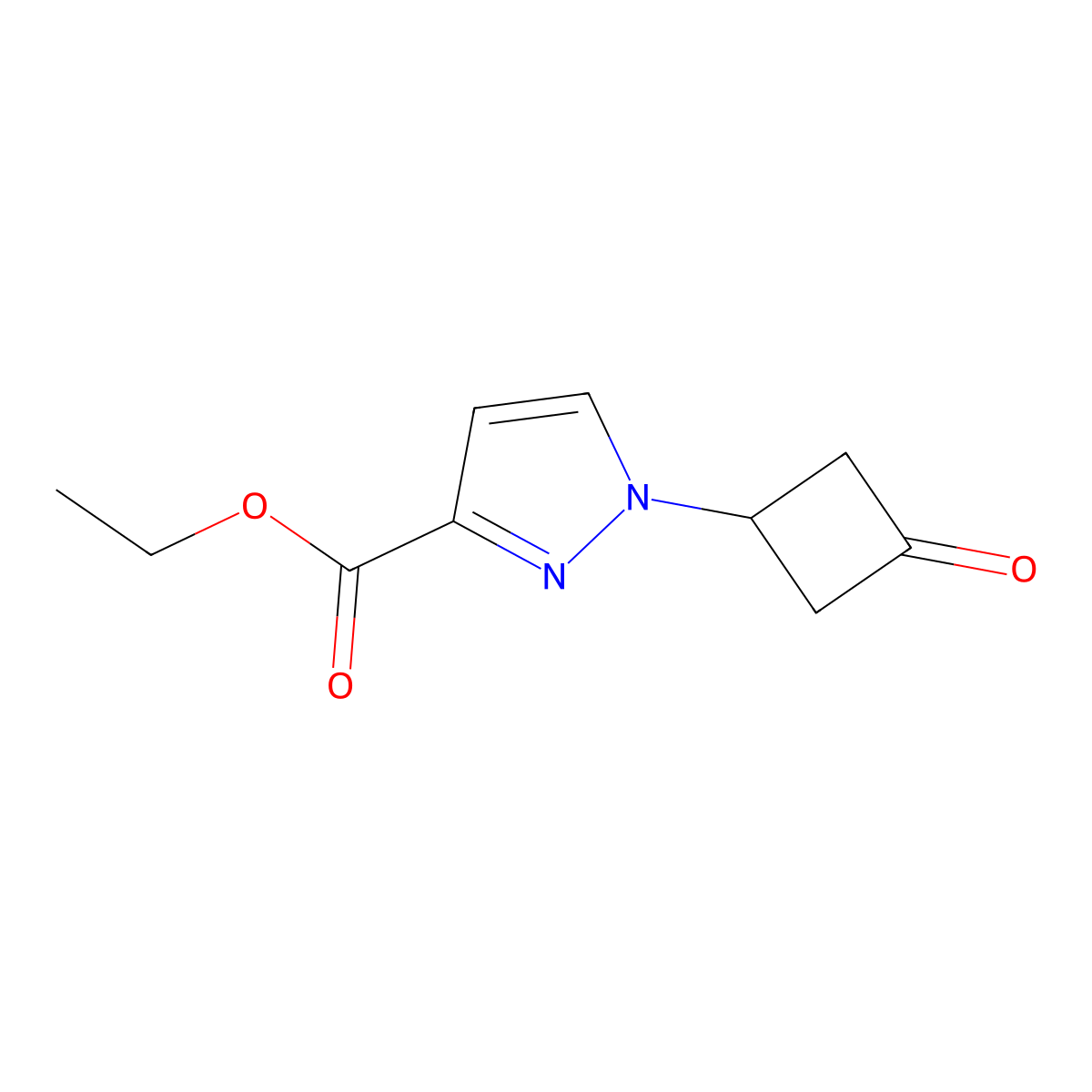 ethyl 1-(3-oxocyclobutyl)-1H-pyrazole-3-carboxylate molecular structure, CAS 2278285-76-8