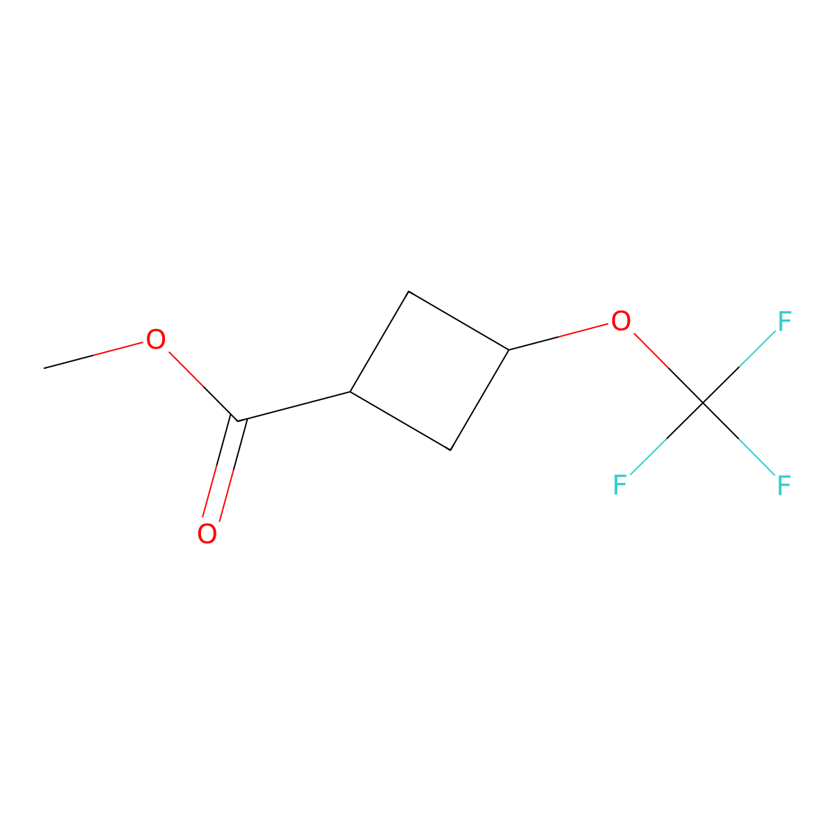 Methyl 3-(trifluoromethoxy)cyclobutane-1-carboxylate molecular structure, CAS 2278287-21-9