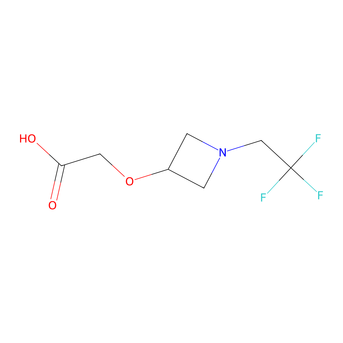 2-[1-(2,2,2-Trifluoroethyl)azetidin-3-yl]oxyacetic acid molecular structure, CAS 2278287-61-7