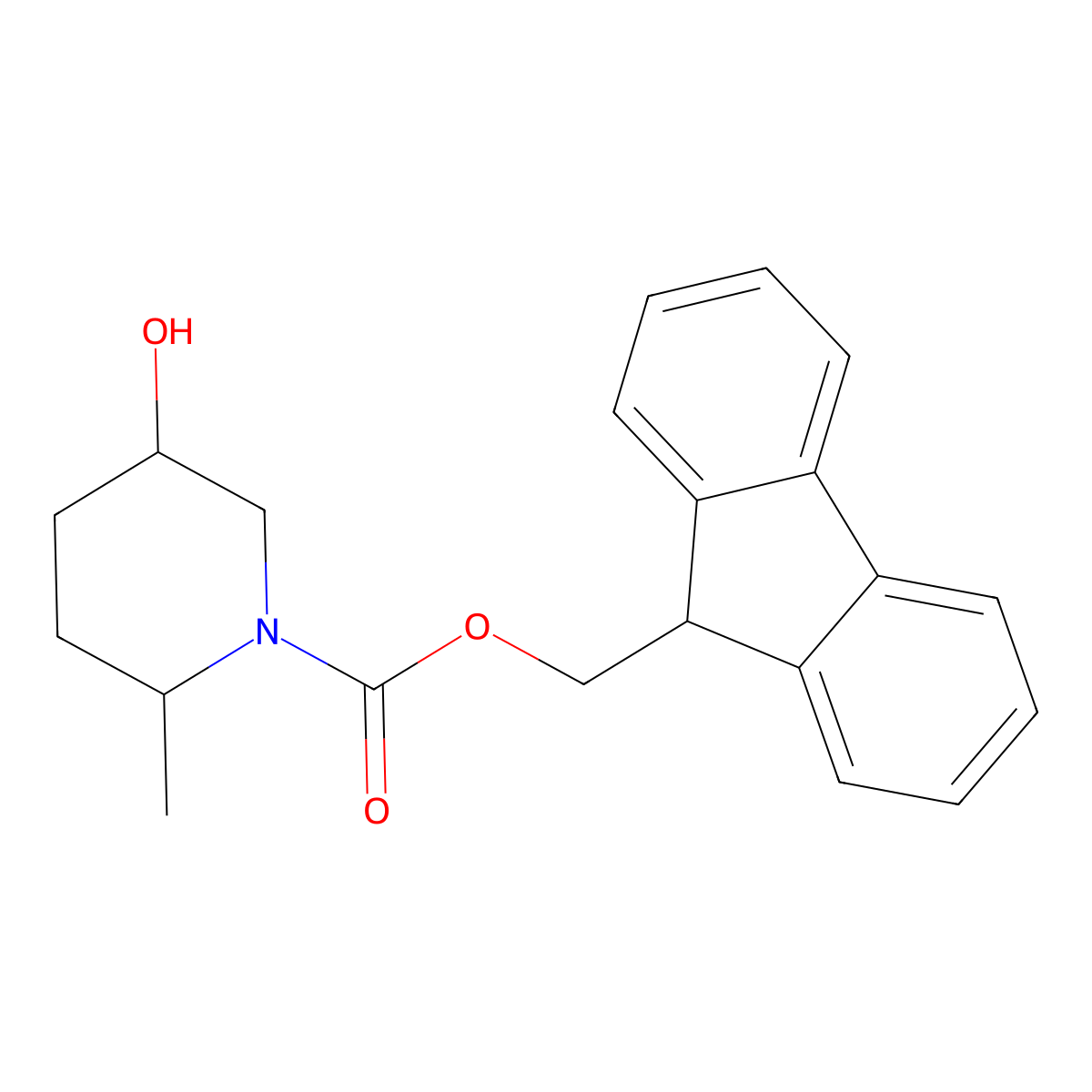 (9H-fluoren-9-yl)methyl (2R,5R)-5-hydroxy-2-methylpiperidine-1-carboxylate molecular structure, CAS 2278371-95-0