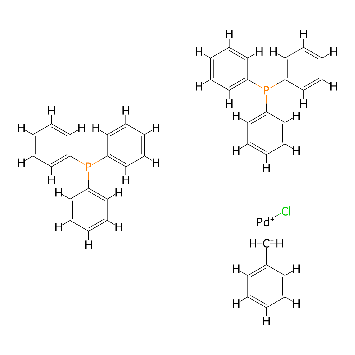 Palladium(2+) chloride phenylmethanide--triphenylphosphane (1/1/1/2) molecular structure, CAS 22784-59-4