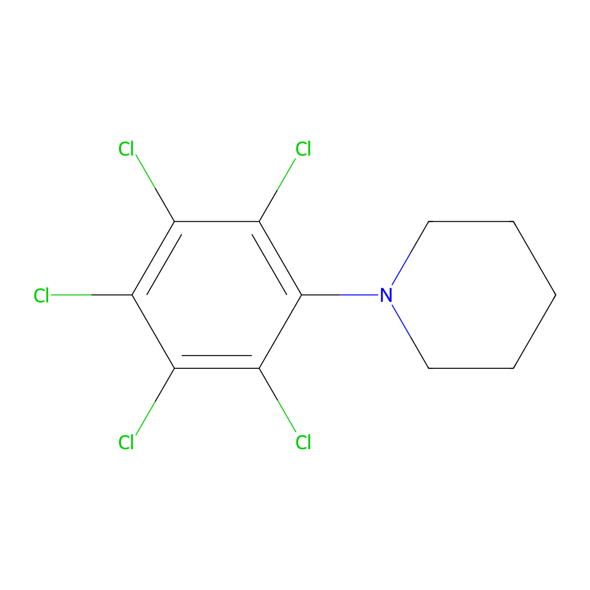 1-(Pentachlorophenyl)piperidine molecular structure, CAS 22789-38-4