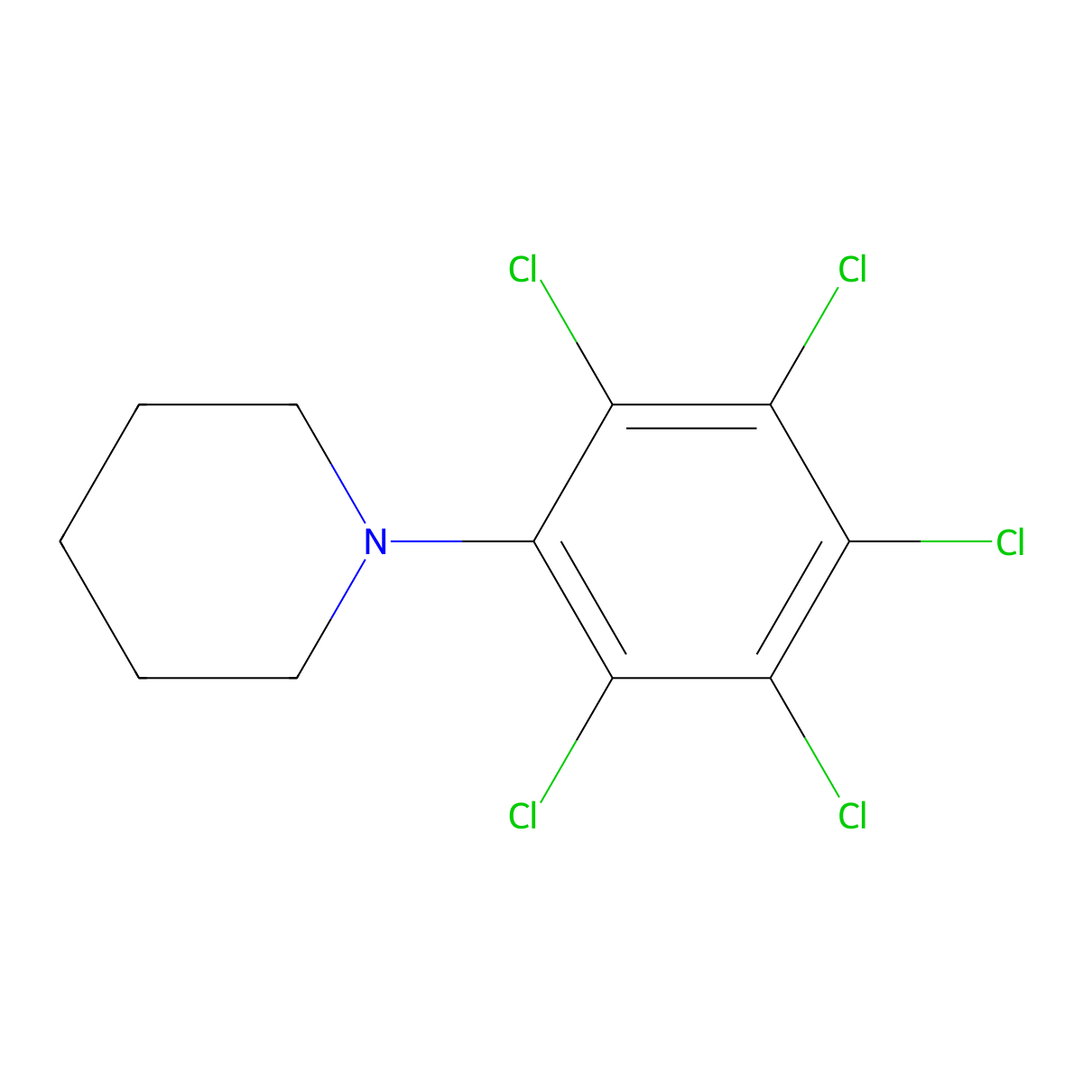 1-(Pentachlorophenyl)piperidine molecular structure, CAS 22789-38-4