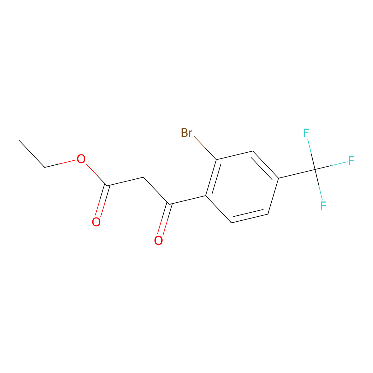 3-(2-Bromo-4-trifluoromethyl-phenyl)-3-oxo-propionic acid ethyl ester molecular structure, CAS 2279095-29-1