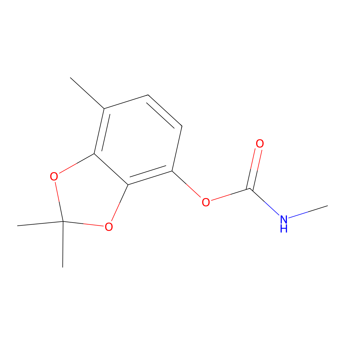 1,3-Benzodioxol-4-ol, 2,2,7-trimethyl-, methylcarbamate molecular structure, CAS 22791-20-4