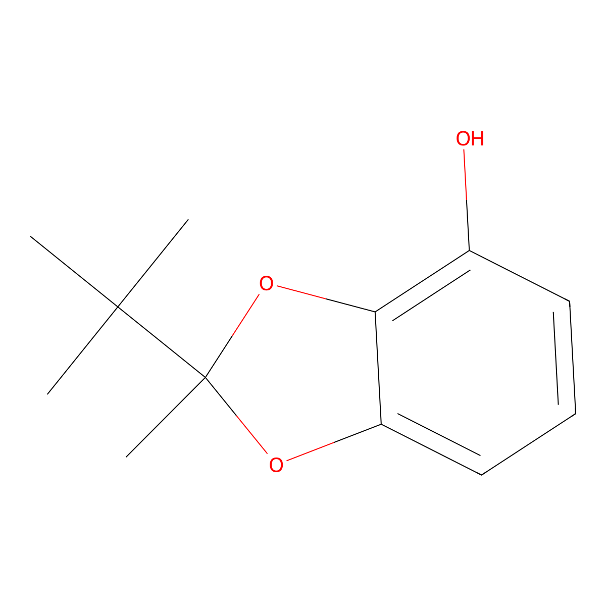 2-Tert-butyl-2-methyl-1,3-benzodioxol-4-ol molecular structure, CAS 22791-32-8