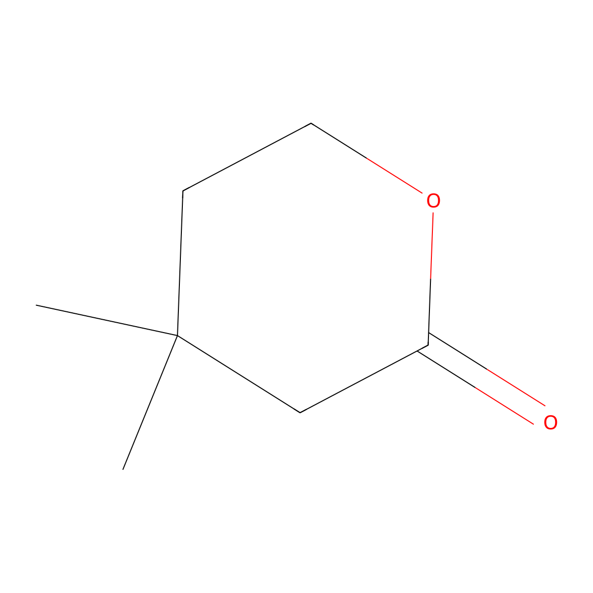 2H-Pyran-2-one, tetrahydro-4,4-dimethyl- molecular structure, CAS 22791-80-6