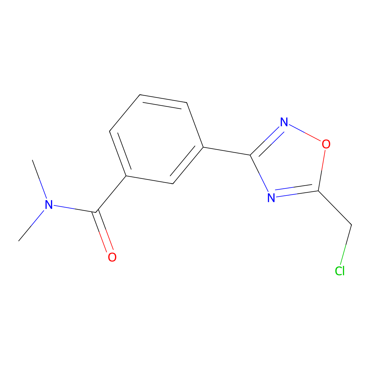 3-[5-(Chloromethyl)-1,2,4-oxadiazol-3-yl]-N,N-dimethylbenzamide molecular structure, CAS 2279121-95-6