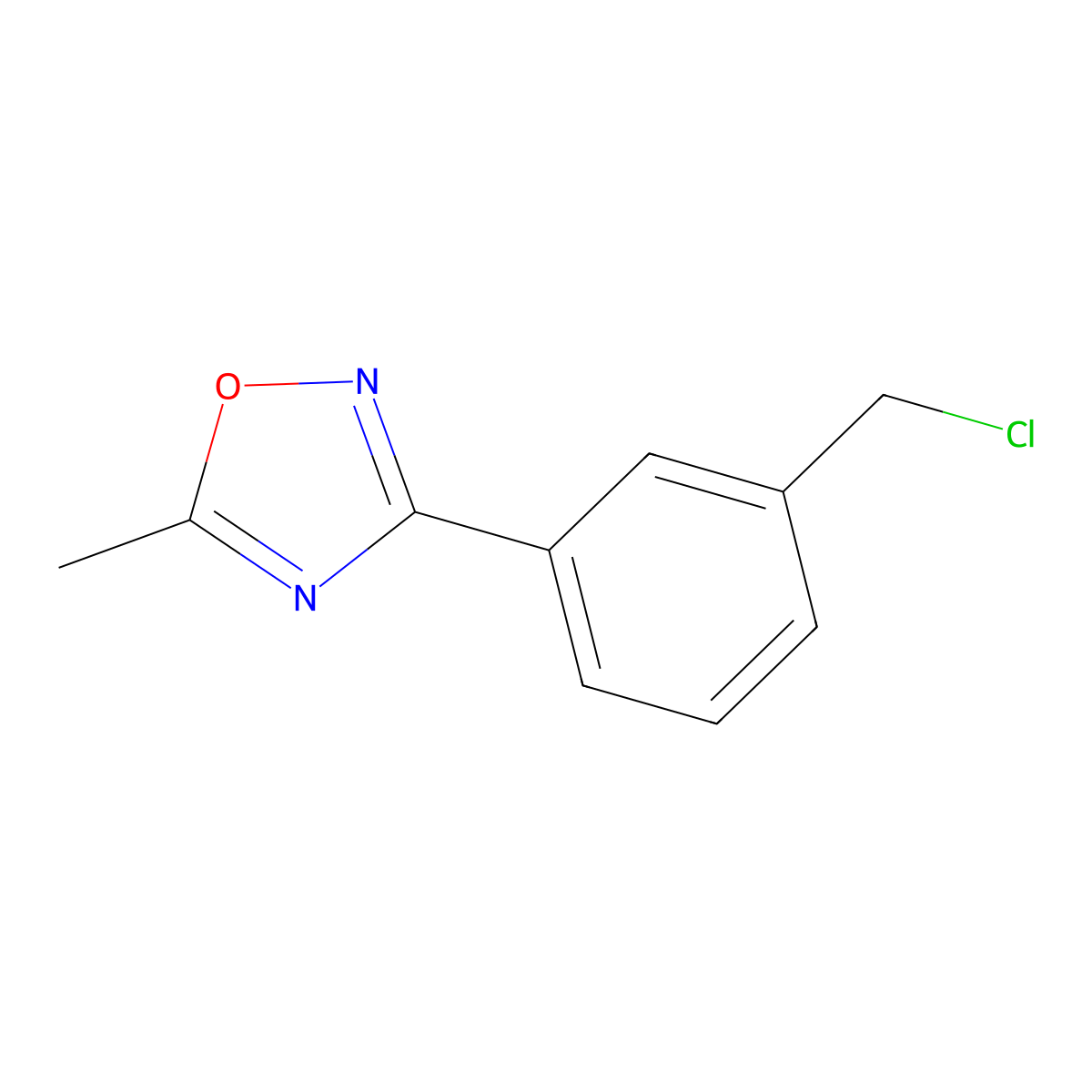3-[3-(Chloromethyl)phenyl]-5-methyl-1,2,4-oxadiazole molecular structure, CAS 2279121-96-7